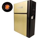 Ver imagem 2 de Cigarreira Focus Portátil com Isqueiro Elétrico Usb Recarregável - Dourada