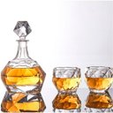 Ver imagem 1 de Garrafa Decanter Whisky Licor Conhaque Bourbon Design Norwich Conjunto com 6 Copos