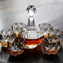 Ver imagem 2 de Garrafa Decanter Whisky Licor Conhaque Bourbon Design Norwich Conjunto com 6 Copos
