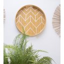 Ver imagem 4 de Bandeja Redonda De Bambu Servir Decorar estampada chevron:Bambu e Branco