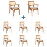 Conjunto com 2 Poltronas e 6 Cadeiras Palhinha Cor Amêndoa - 1