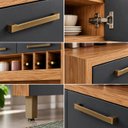 Ver imagem 5 de Cozinha Compacta 100% MDF 8 Portas 2 Gavetas Carbenet Prime Amendoa / Chumbo Ronipa