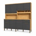 Ver imagem 2 de Cozinha Compacta 100% MDF 8 Portas 2 Gavetas Carbenet Prime Amendoa / Chumbo Ronipa