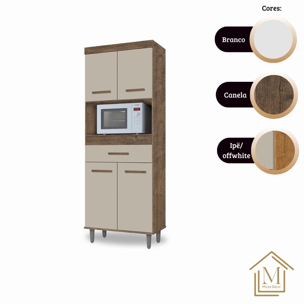 Cozinha Duda Cor:canela Off White - Armário para Cozinha - Mizza