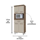 Ver imagem 3 de Cozinha Duda Cor:canela Off White - Armário para Cozinha - Mizza Decor