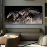 Quadro Decorativo Animais Cavalos Friesian - 200x100 cm - 2