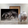 Quadro Decorativo Animais Cavalos Friesian - 200x100 cm - 4