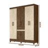 Guarda Roupa Grande 8 Portas 1 Gaveta Castanho Wood Avelã Plínio Shop JM - 4