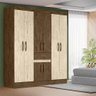 Guarda Roupa Grande 8 Portas 1 Gaveta Castanho Wood Avelã Plínio Shop JM - 1