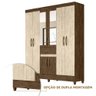 Guarda Roupa Grande 8 Portas 1 Gaveta Castanho Wood Avelã Plínio Shop JM - 2