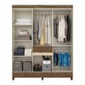 Guarda Roupa Grande 8 Portas 1 Gaveta Castanho Wood Avelã Plínio Shop JM - 3