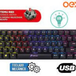 MINI TECLADO PROFISSIONAL GAMER MECANICO OEX ZIGGY PRETO - 1