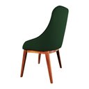 Ver imagem 5 de Kit 2 Cadeiras de Jantar Estofada Elisa Anatômica Veludo Verde Base Madeira Maciça Mel