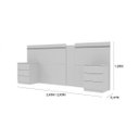 Ver imagem 4 de Conjunto Cama Casal e Cabeceira Extensível 2 Mesas de Apoio Móveis