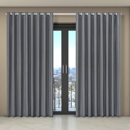 Cortina Dual Forro Microfibra com Voil Liso 4,0 X 2,7 Cinza - 2