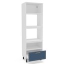 Ver imagem 3 de Paneleiro Torre Quente 70cm 2 Portas Basculantes 1 Gaveta Amara Branco Azul Politorno Móveis