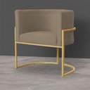 Ver imagem 5 de Poltrona Decorativa Sala de Estar Luana Base Gold Suede