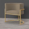Poltrona Decorativa Sala de Estar Luana Base Gold Suede - 5