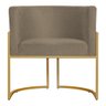 Poltrona Decorativa Sala de Estar Luana Base Gold Suede - 6