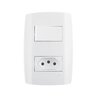 KIT 5 CONJUNTO 1 INTERRUPTOR SIMPLES 10A + TOMADA 10A 250V BRANCO ILUMI - 1