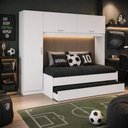 Ver imagem 1 de Bicama Menino com Guarda-Roupa e Colchões Inclusos 3 Portas Pulse Multimóveis MP4859 Branco