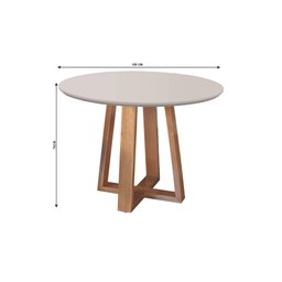 Conjunto Sala de Jantar Topazio 4 Lugares em Madeira Maciça Mesa Redonda 1,0m e 4 Cadeiras Moveis Mi - 3