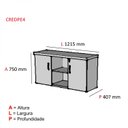 Ver imagem 2 de Armário para Escritório Baixo 2 Portas Credenza PE40 Pandin Móveis