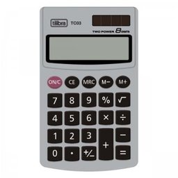 CALCULADORA DE BOLSO 8 DÍGITOS GRANDE TC03 CINZA TILIBRA - 1