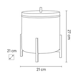 Lixeira Alumínio com Tampa 6L Luxe D09 Preto - Mpozenato - 4