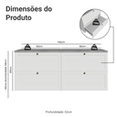 Ver imagem 3 de Rack para TV até 70 Polegadas 160cm 4 Gavetas Branco Vik Madesa 04