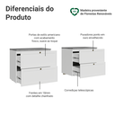 Ver imagem 4 de Rack para TV até 70 Polegadas 160cm 4 Gavetas Branco Vik Madesa 04