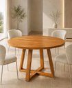 Ver imagem 1 de Mesa de Jantar Cozinha Redonda 90cm Madeira MDF Freijó 5 Lugares