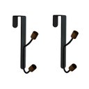Ver imagem 1 de Conjunto de 2 Cabideiros Ferreiro Preto com Gancho para Porta:Preto