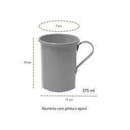 Caneca Aluminio Amarela e Vermelha 375ml Cappucino Drink 2un - 4