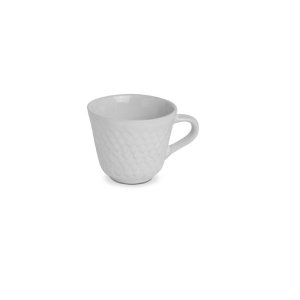 CONJUNTO 6 XÍCARA PARA CAFÉ BRANCA RELEVO SEM PIRES 65ml