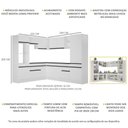 Ver imagem 4 de Armário de Cozinha Completa de Canto com Rodapé Veneza Multimóveis V2081 Branco/Preto
