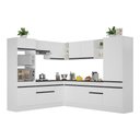 Ver imagem 1 de Armário de Cozinha Completa de Canto com Rodapé Veneza Multimóveis V2081 Branco/Preto