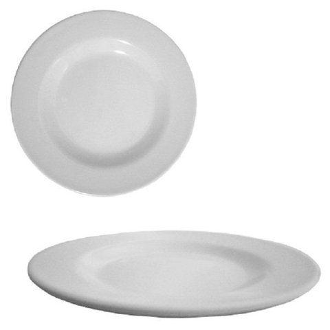 10un de Prato de Melamina para Sobremesa Branco 17,5cm