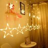 Cascata Estrela Pisca Pisca 138 LEDs Natal Decoraçao Natalina 8 Funçoes Iluminaçao Branco Quente - 5