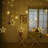 Cascata Estrela Pisca Pisca 138 LEDs Natal Decoraçao Natalina 8 Funçoes Iluminaçao Branco Quente - 4