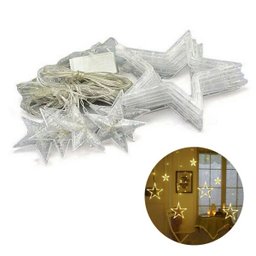 Cascata Estrela Pisca Pisca 138 LEDs Natal Decoraçao Natalina 8 Funçoes Iluminaçao Branco Quente - 1