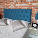 Ver imagem 2 de Cabeceira Estofada Queen Capitonê Luna Suede Liso Azul Royal 160 X 60 RBL