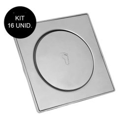 Kit 16 Ralos Click Inteligente Aço Inox Banheiros Lavabos Casa 10x10 - 1