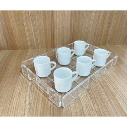 Bandeja Acrílico Transparente Bisotê 30 X 20 X 5 X 6 Mm Esp. - 14