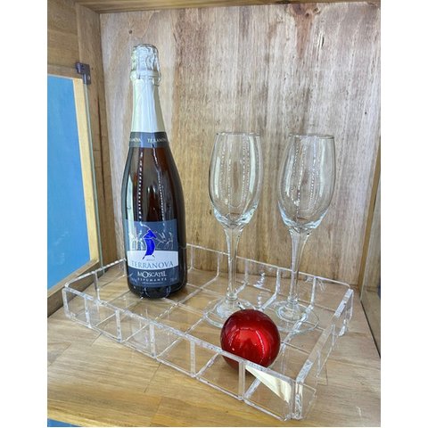 Bandeja Acrílico Transparente Bisotê 30 X 20 X 5 X 6 Mm Esp.