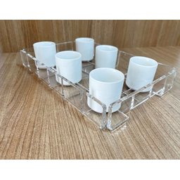 Bandeja Acrílico Transparente Bisotê 30 X 20 X 5 X 6 Mm Esp. - 3
