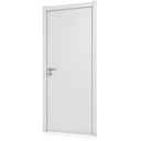 Ver imagem 1 de Kit Porta De Madeira Melamínico Lisa Branco 60x210x7.5cm - Com Fechadura Para Banheiro - Randa Esque