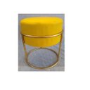 Ver imagem 1 de Puff Guima Argola Redondo - Mostarda / Base Dourada