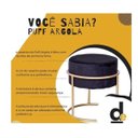 Ver imagem 2 de Puff Guima Argola Redondo - Bege Areia / Base Dourada