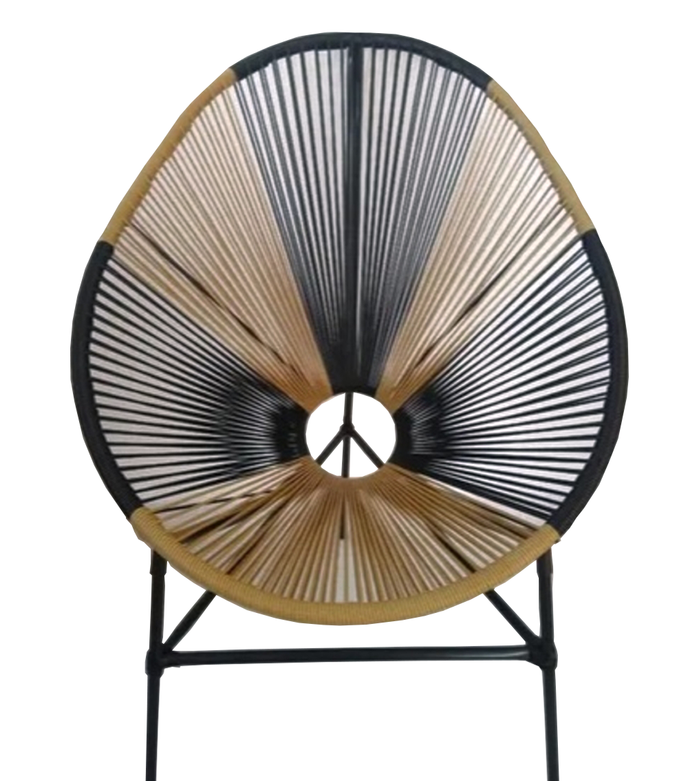 Cadeira Acapulco - Bicolor (preta/palha) - 1